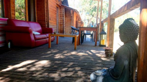 chalet 4 à 6 pers à la campagne 15 mn plages et Ajaccio grand terrain arboré calme assuré